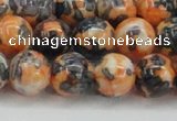 CRF326 15.5 inches 14mm round dyed rain flower stone beads wholesale