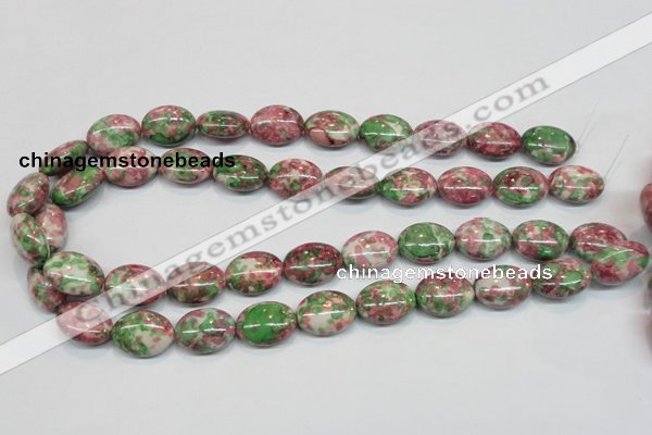 CRF33 15.5 inches 13*18mm oval dyed rain flower stone beads wholesale