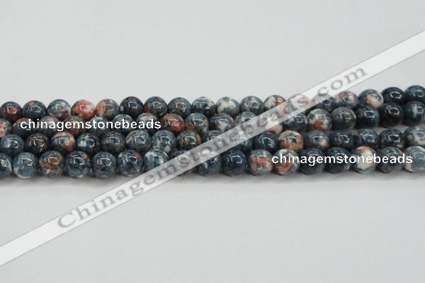 CRF333 15.5 inches 14mm round dyed rain flower stone beads wholesale