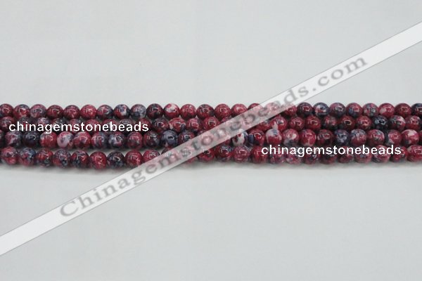 CRF342 15.5 inches 4mm round dyed rain flower stone beads wholesale