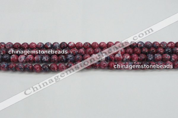 CRF343 15.5 inches 6mm round dyed rain flower stone beads wholesale