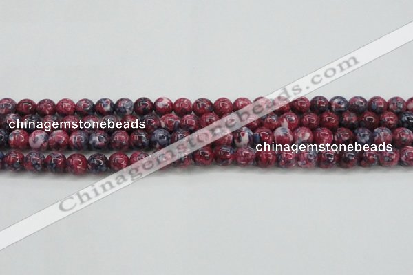 CRF344 15.5 inches 8mm round dyed rain flower stone beads wholesale