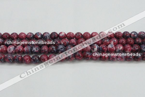 CRF346 15.5 inches 12mm round dyed rain flower stone beads wholesale