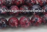 CRF347 15.5 inches 14mm round dyed rain flower stone beads wholesale