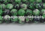 CRF349 15.5 inches 4mm round dyed rain flower stone beads wholesale