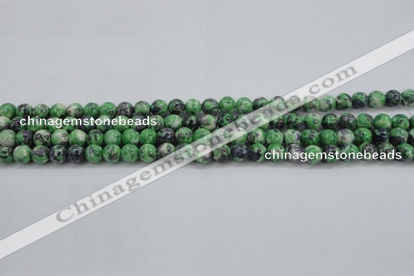 CRF349 15.5 inches 4mm round dyed rain flower stone beads wholesale