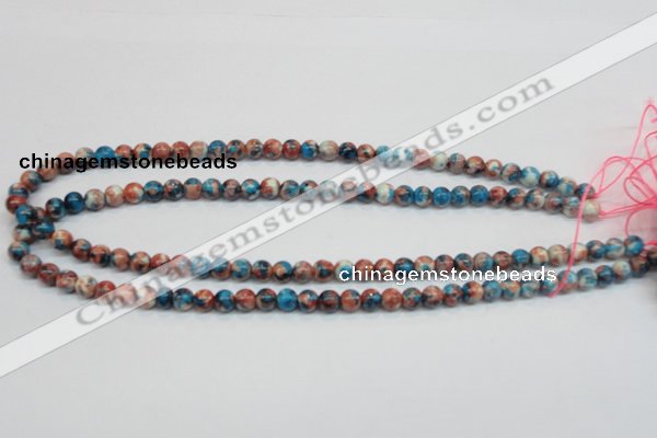 CRF35 15.5 inches 6mm round dyed rain flower stone beads wholesale