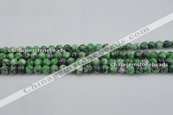 CRF350 15.5 inches 6mm round dyed rain flower stone beads wholesale