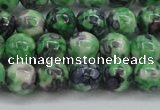 CRF351 15.5 inches 8mm round dyed rain flower stone beads wholesale