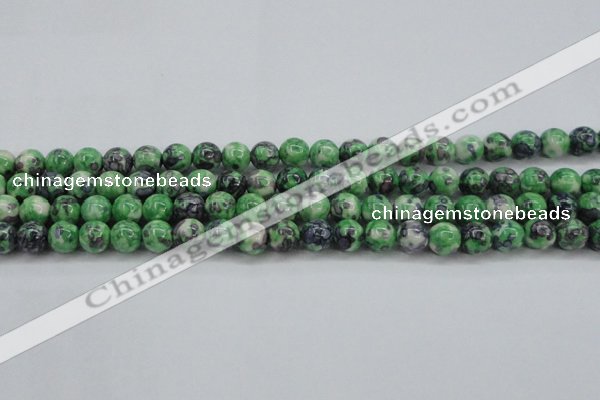 CRF351 15.5 inches 8mm round dyed rain flower stone beads wholesale