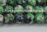 CRF352 15.5 inches 10mm round dyed rain flower stone beads wholesale