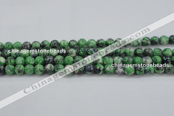 CRF352 15.5 inches 10mm round dyed rain flower stone beads wholesale