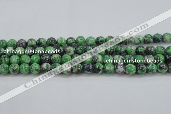 CRF353 15.5 inches 12mm round dyed rain flower stone beads wholesale