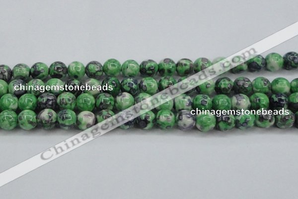 CRF354 15.5 inches 14mm round dyed rain flower stone beads wholesale