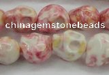 CRF358 15.5 inches 11*12mm skull dyed rain flower stone beads