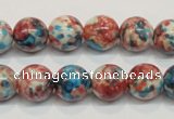 CRF37 15.5 inches 12mm round dyed rain flower stone beads wholesale