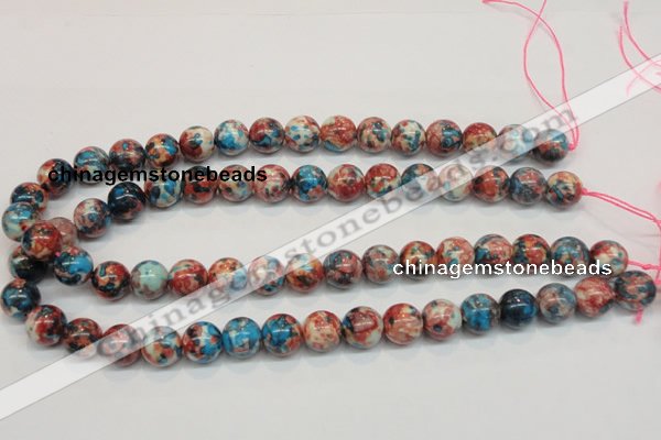 CRF37 15.5 inches 12mm round dyed rain flower stone beads wholesale