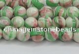 CRF381 15.5 inches 6mm round dyed rain flower stone beads wholesale