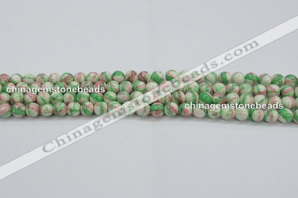 CRF381 15.5 inches 6mm round dyed rain flower stone beads wholesale