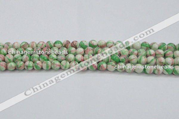 CRF382 15.5 inches 8mm round dyed rain flower stone beads wholesale