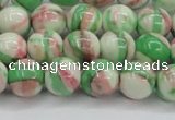 CRF383 15.5 inches 10mm round dyed rain flower stone beads wholesale