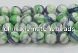 CRF386 15.5 inches 4mm round dyed rain flower stone beads wholesale