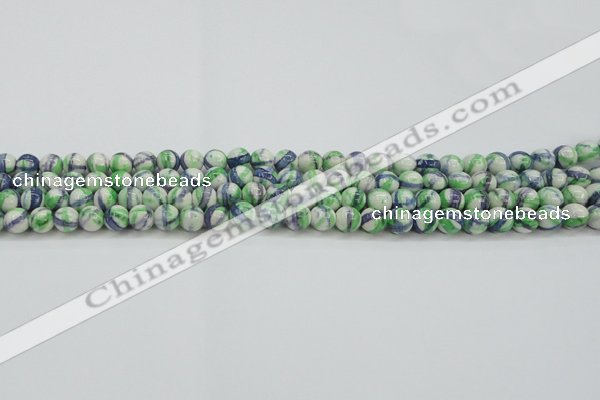 CRF386 15.5 inches 4mm round dyed rain flower stone beads wholesale