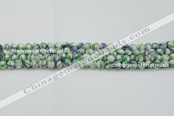 CRF387 15.5 inches 6mm round dyed rain flower stone beads wholesale