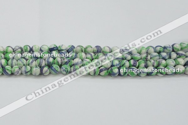 CRF388 15.5 inches 8mm round dyed rain flower stone beads wholesale