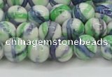 CRF389 15.5 inches 10mm round dyed rain flower stone beads wholesale