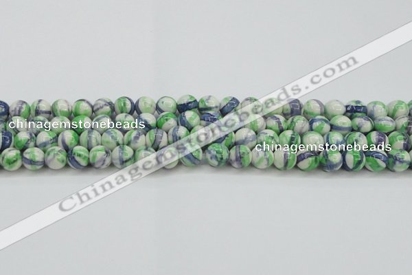 CRF389 15.5 inches 10mm round dyed rain flower stone beads wholesale