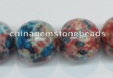 CRF39 15.5 inches 20mm round dyed rain flower stone beads wholesale