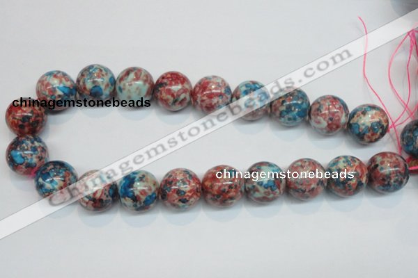 CRF39 15.5 inches 20mm round dyed rain flower stone beads wholesale