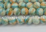 CRF392 15.5 inches 4mm round dyed rain flower stone beads wholesale