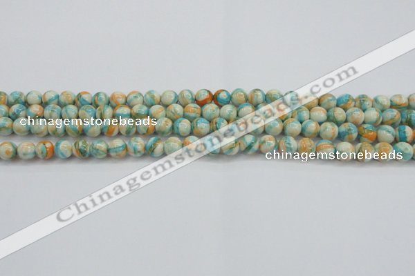 CRF392 15.5 inches 4mm round dyed rain flower stone beads wholesale