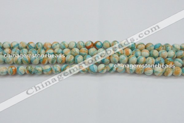 CRF393 15.5 inches 6mm round dyed rain flower stone beads wholesale