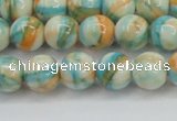 CRF394 15.5 inches 8mm round dyed rain flower stone beads wholesale