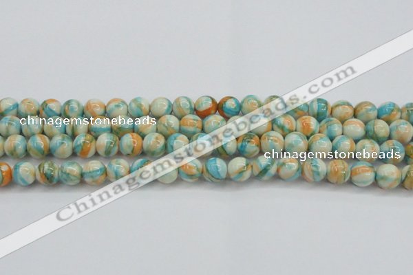 CRF395 15.5 inches 10mm round dyed rain flower stone beads wholesale