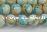 CRF396 15.5 inches 12mm round dyed rain flower stone beads wholesale