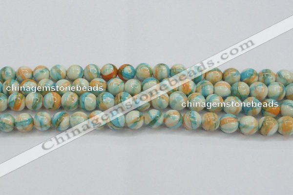 CRF396 15.5 inches 12mm round dyed rain flower stone beads wholesale