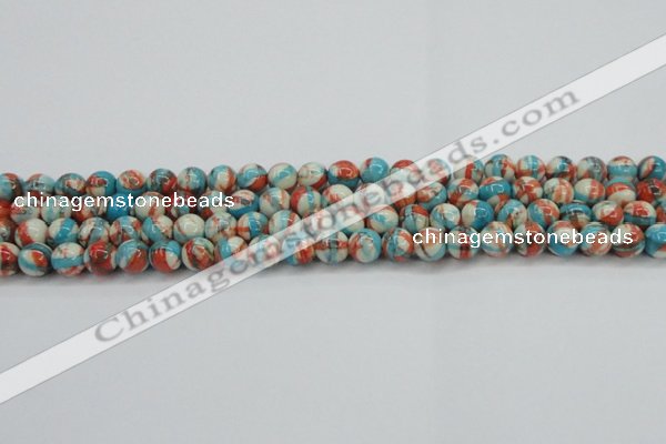 CRF399 15.5 inches 6mm round dyed rain flower stone beads wholesale