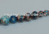 CRF40 15.5 inches multi sizes round dyed rain flower stone beads wholesale