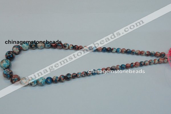 CRF40 15.5 inches multi sizes round dyed rain flower stone beads wholesale