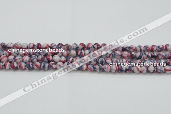 CRF405 15.5 inches 6mm round dyed rain flower stone beads wholesale