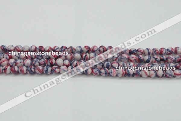 CRF405 15.5 inches 6mm round dyed rain flower stone beads wholesale