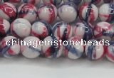 CRF406 15.5 inches 8mm round dyed rain flower stone beads wholesale