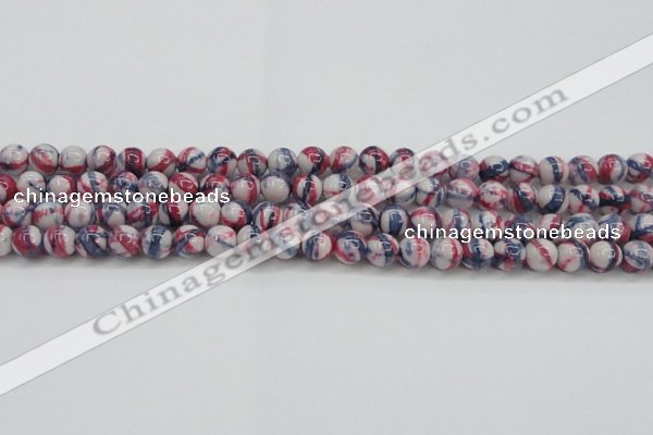 CRF406 15.5 inches 8mm round dyed rain flower stone beads wholesale