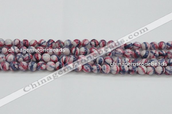 CRF407 15.5 inches 10mm round dyed rain flower stone beads wholesale