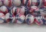 CRF408 15.5 inches 12mm round dyed rain flower stone beads wholesale