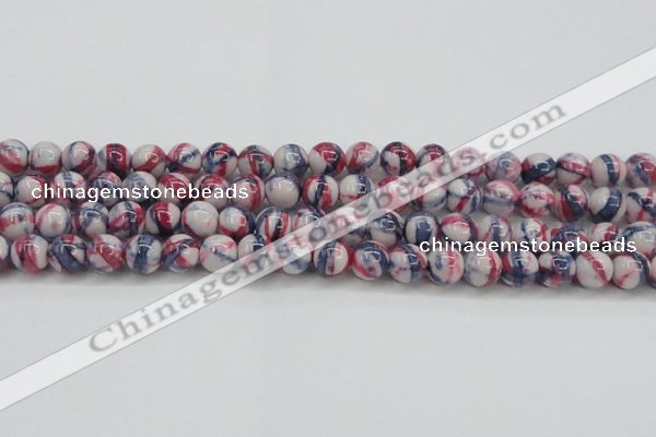 CRF408 15.5 inches 12mm round dyed rain flower stone beads wholesale